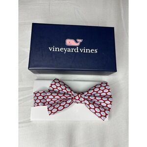 Vineyard Vines Boys Red Silk Bow Tie, Football All Over Print NWT & Box $45